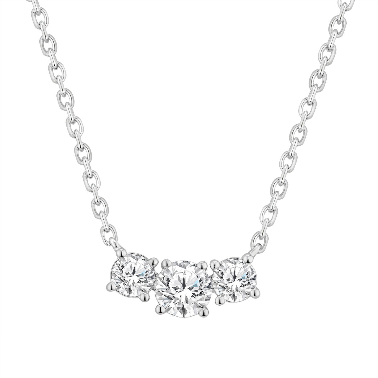 White Gold Diamond Pendant Necklace image number 0
